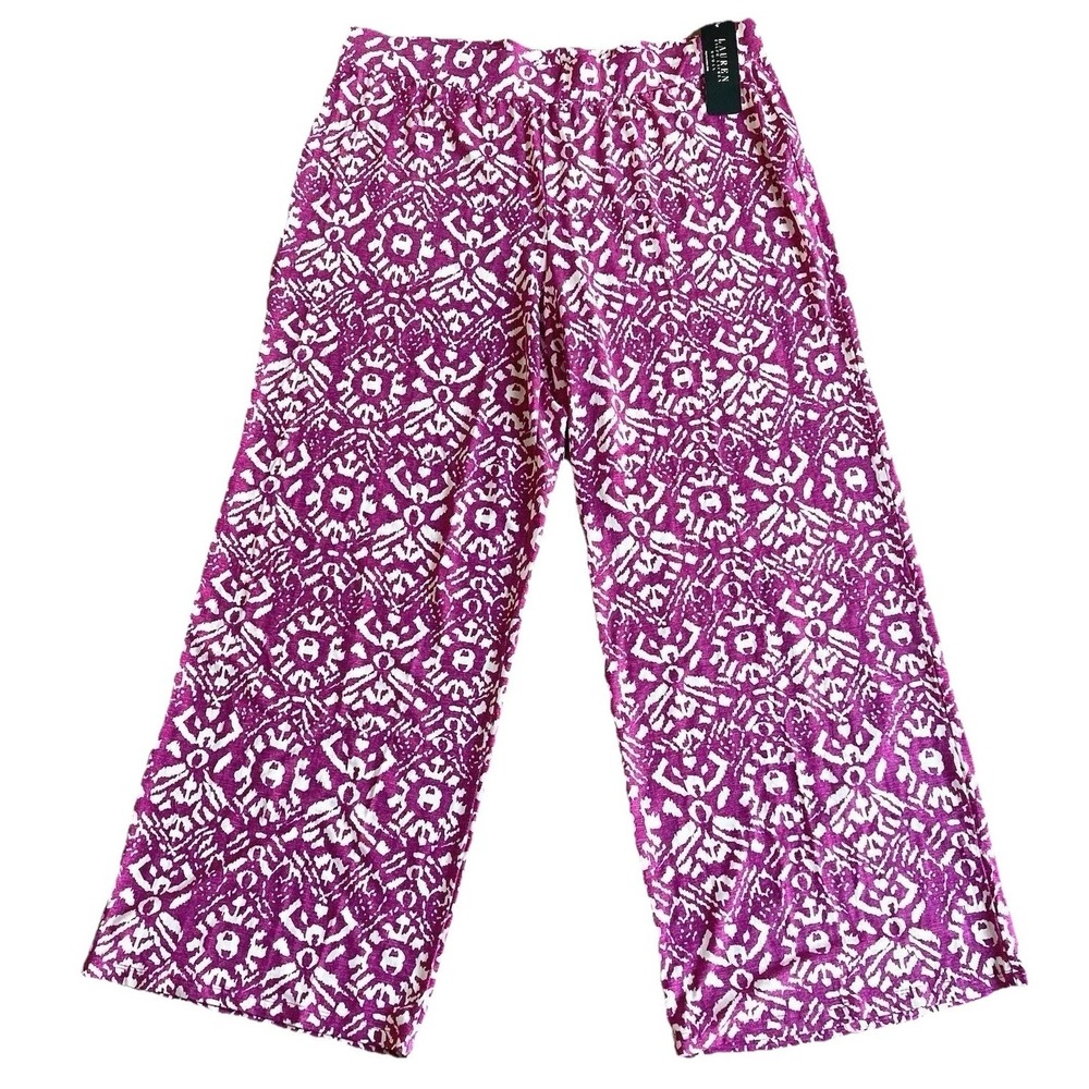 Ralph Lauren 2X XXL Womens Wide Leg Pant Stretch Palazzo Polo Summer NWT $125